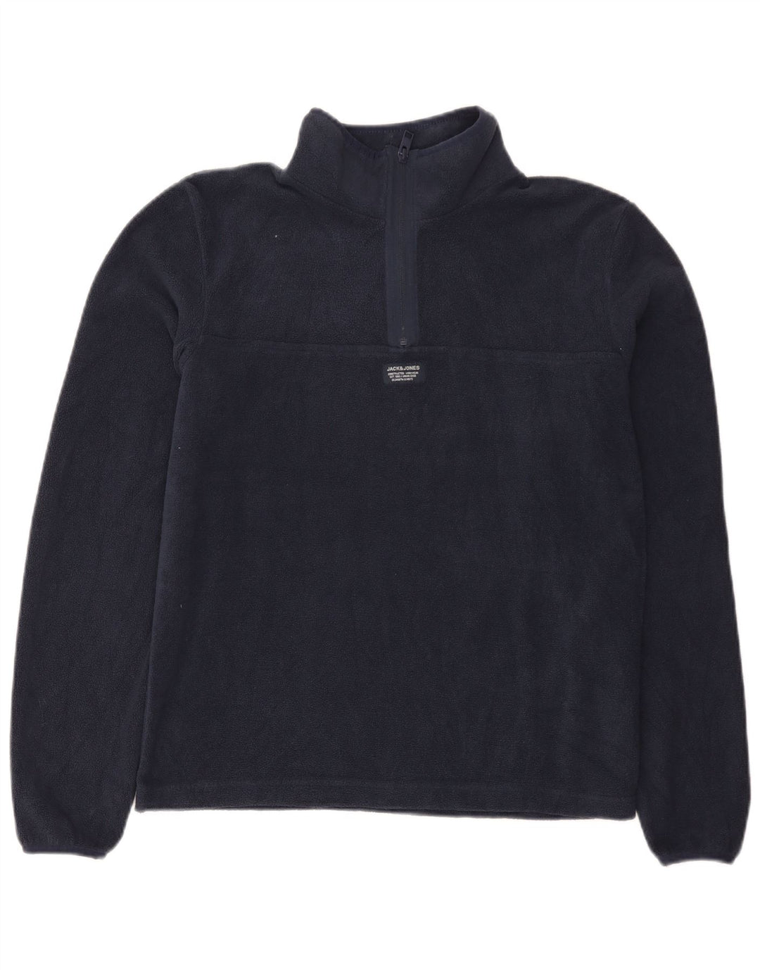 Jack & Jones Hombre Zip Neck Fleece Jumper Small Azul Marino Poliéster