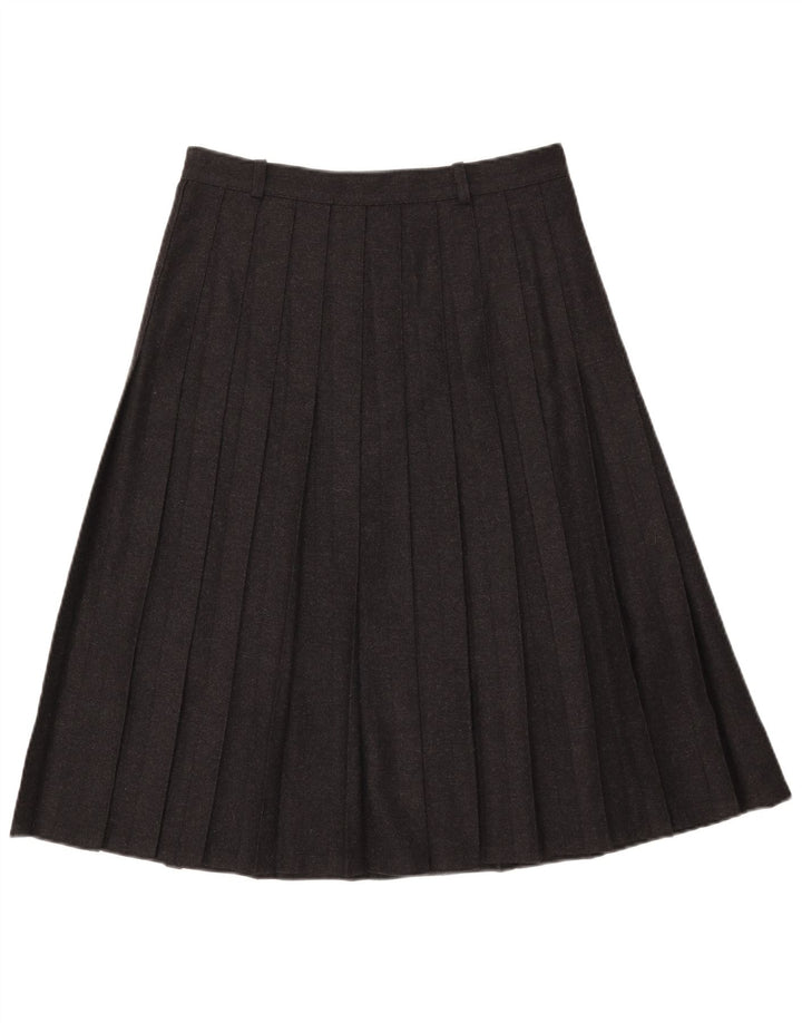 Vintage mujer cuchillo falda plisada W29 lana gris medio