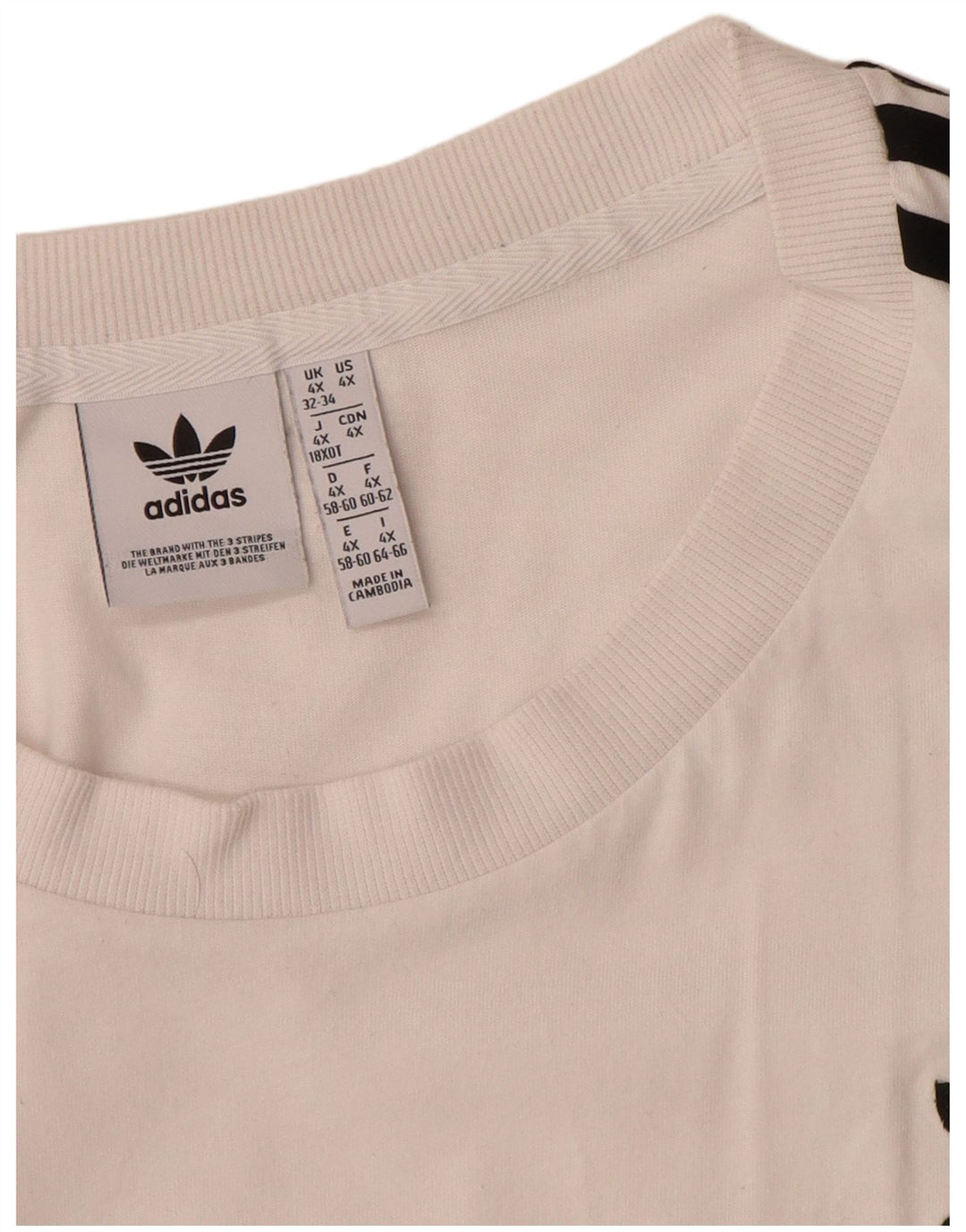 Camiseta ADIDAS Mujer Top UK 32/34 4XL Blanco Algodón