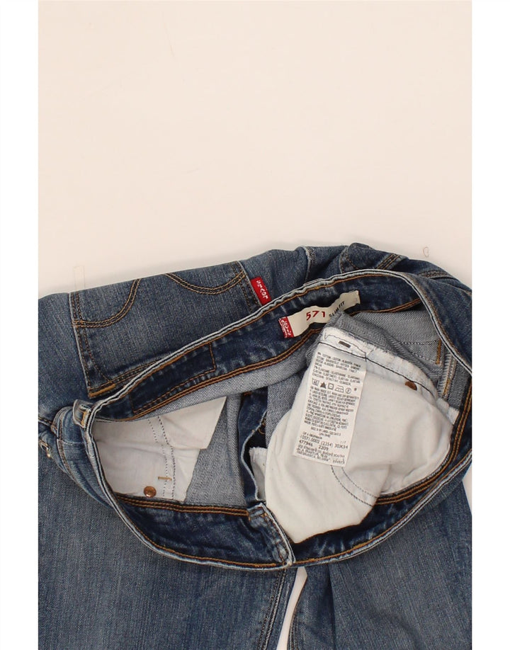 LEVI'S Womens 571 Slim Jeans W30 L29 Blue Cotton Vintage Levi's and Second-Hand Levi's from Messina Hembry 