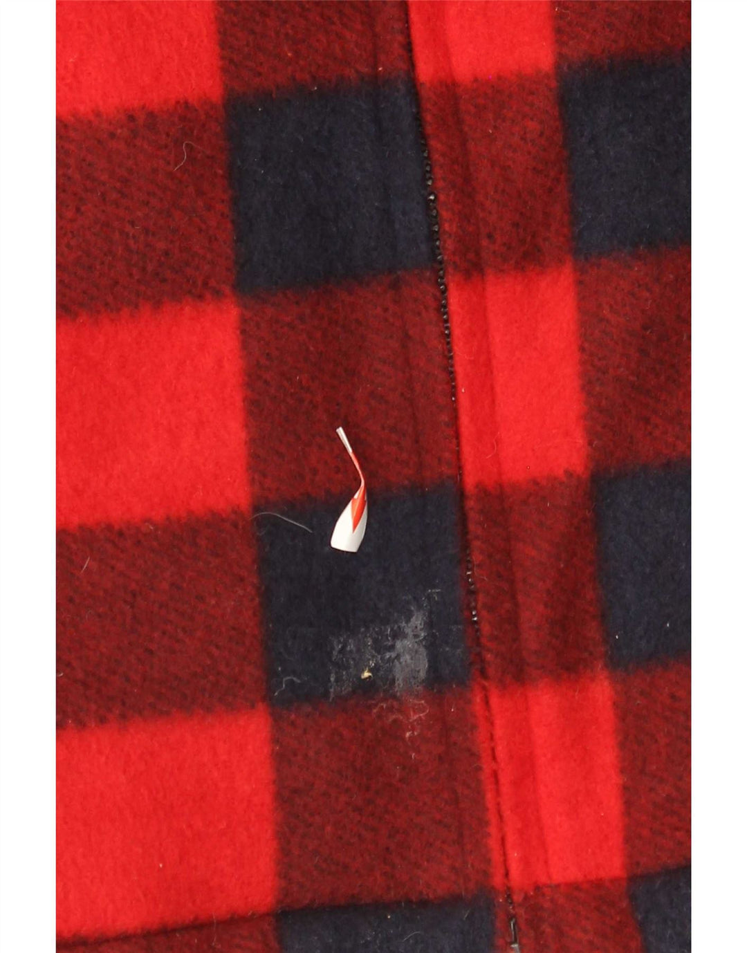 Vintage hombres polar leñador camisa grande rojo gingham poliéster