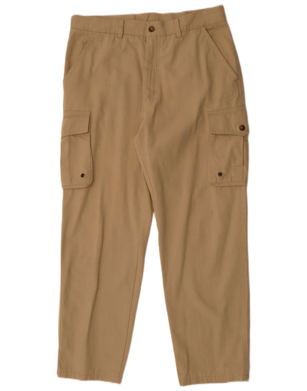 Fila Pantalón cargo recto para hombre W36 L30 Algodón beige