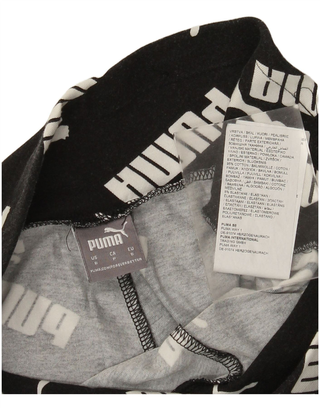 Puma Leggings gráficos para mujer UK 10 Small Black Cotton