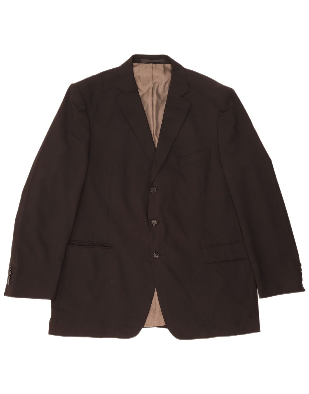 Marks & Spencer Chaqueta tipo blazer de 3 botones para hombre UK 46 XL Poliéster negro