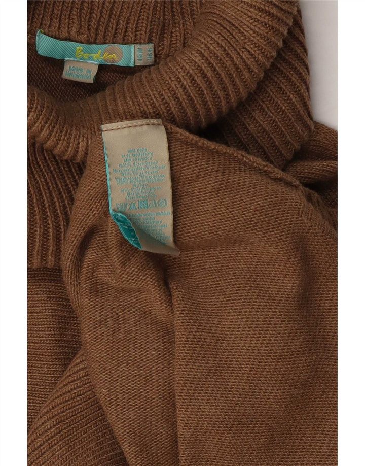 Boden - Jersey extragrande con cuello vuelto para mujer, talla S, algodón marrón, Reino Unido 10