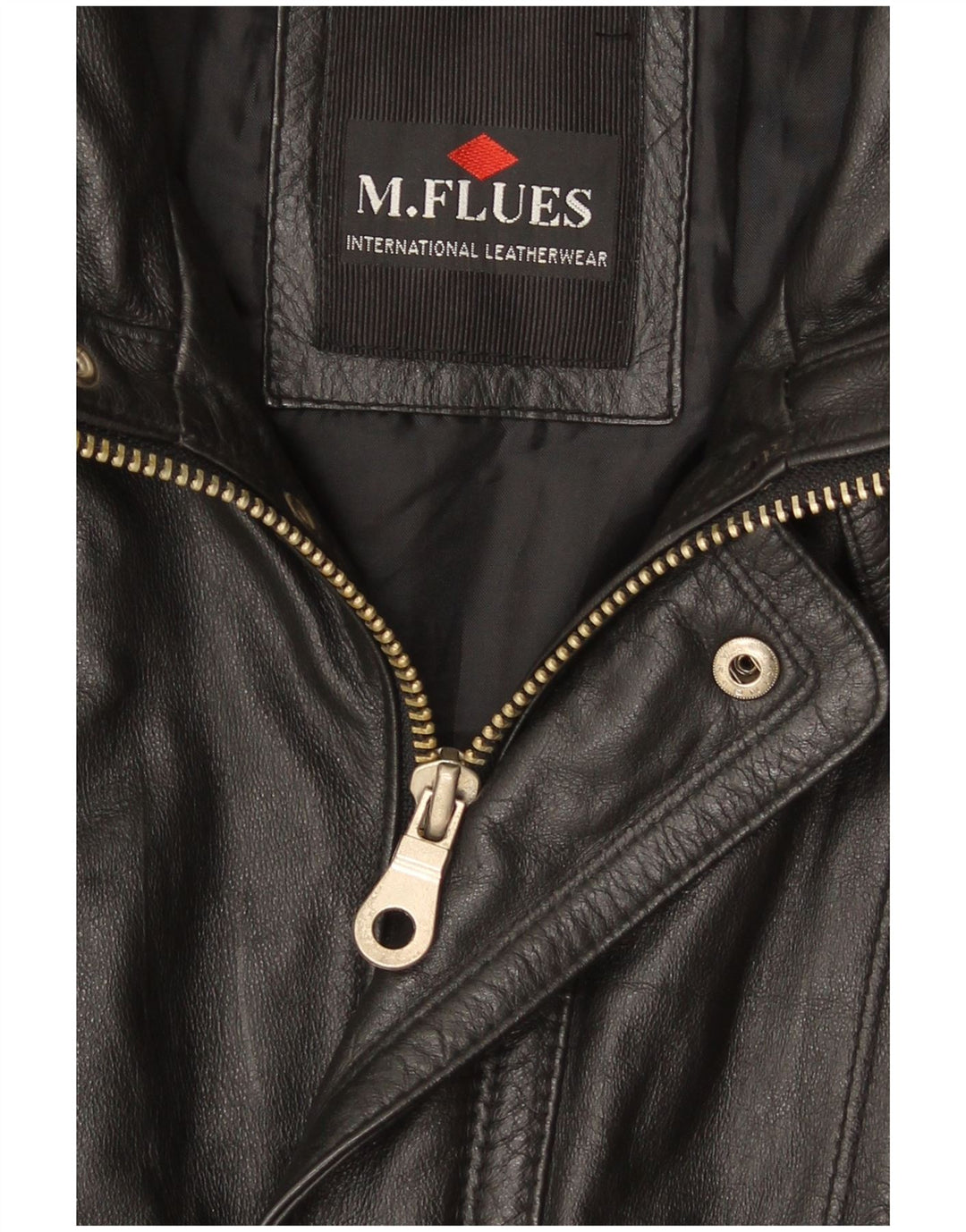 M. Flues Chaqueta de cuero para hombre UK 40 Large Black