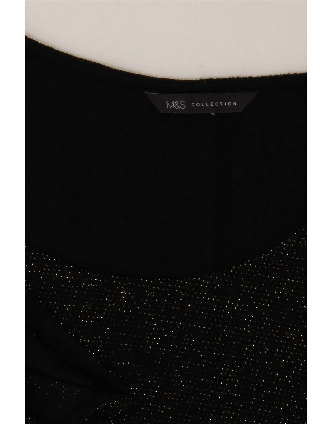 Marks & Spencer Top Túnica para Mujer UK 44 Mediano Negro Moteado