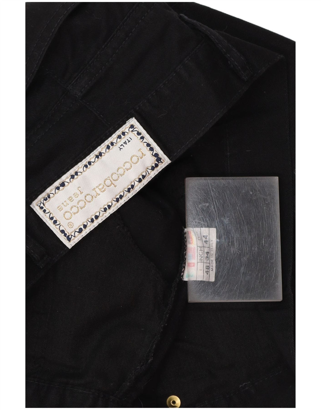 ROCCOBAROCCO Vaqueros ajustados para mujer IT 48 XL W34 L25 Algodón negro