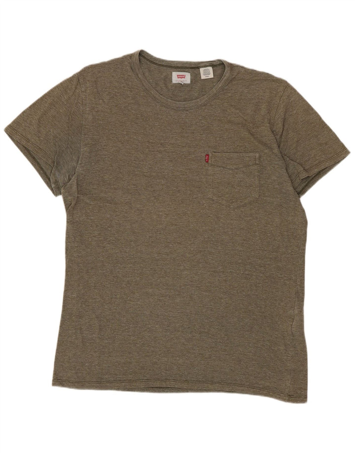 LEVI'S Camiseta para hombre Top Small Khaki Moteado de algodón