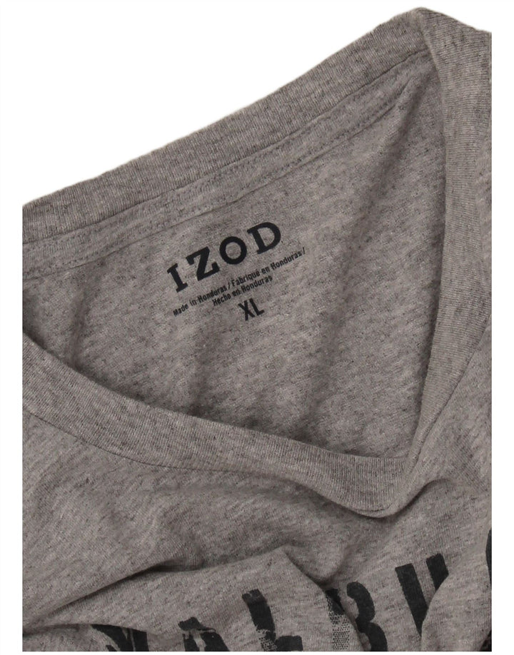 IZOD Camiseta gráfica para hombre Top XL Gris moteado