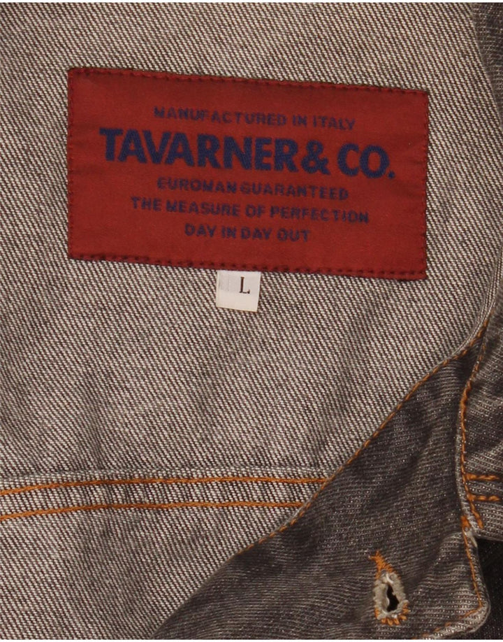 Tavarner Chaqueta vaquera para hombre UK 40 Large Grey