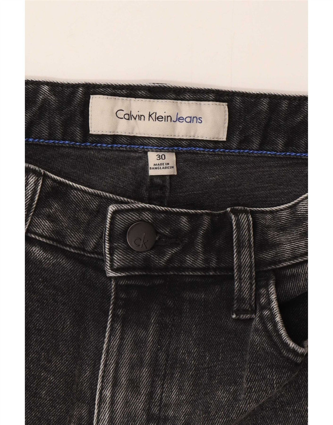 Calvin Klein Pantalones cortos de mezclilla para hombre W30 Algodón gris medio