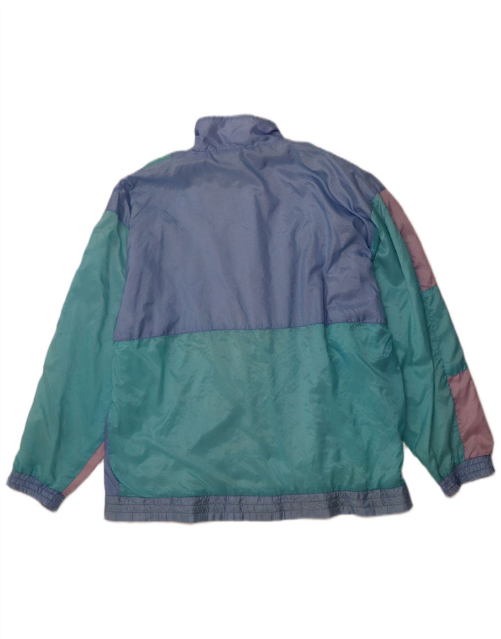 VINTAGE Chaqueta superior de chándal para hombre XL Bloque de color azul