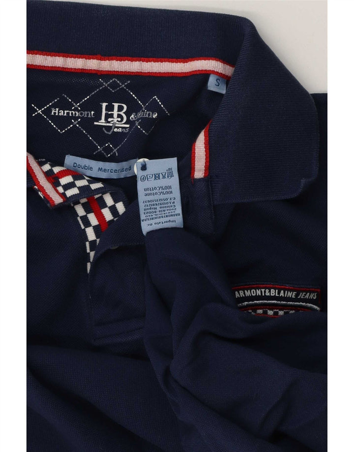 Harmont & Blaine Polo para hombre pequeño algodón azul marino
