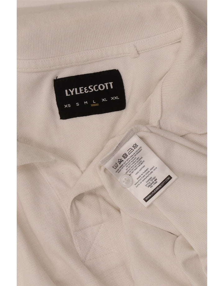 Lyle & Scott Polo para hombre de algodón a rayas blancas grandes