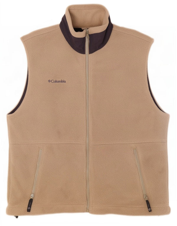Columbia Chaleco polar sin mangas para hombre UK 38 Medium Beige Nylon