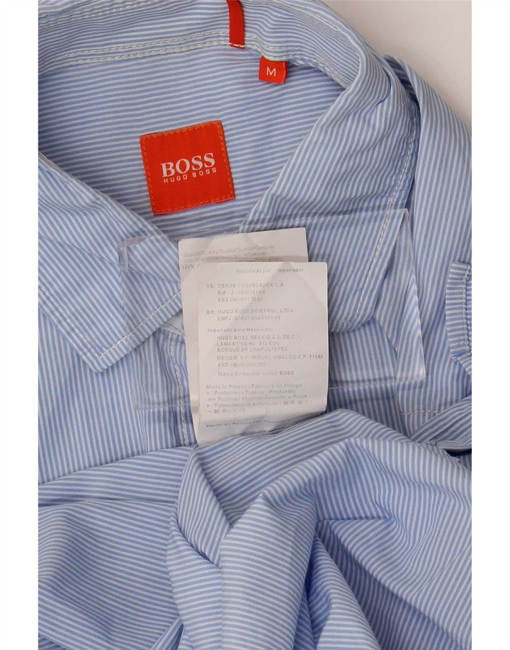 Camisa Hugo Boss Hombre Algodón Rayas Azul Medio