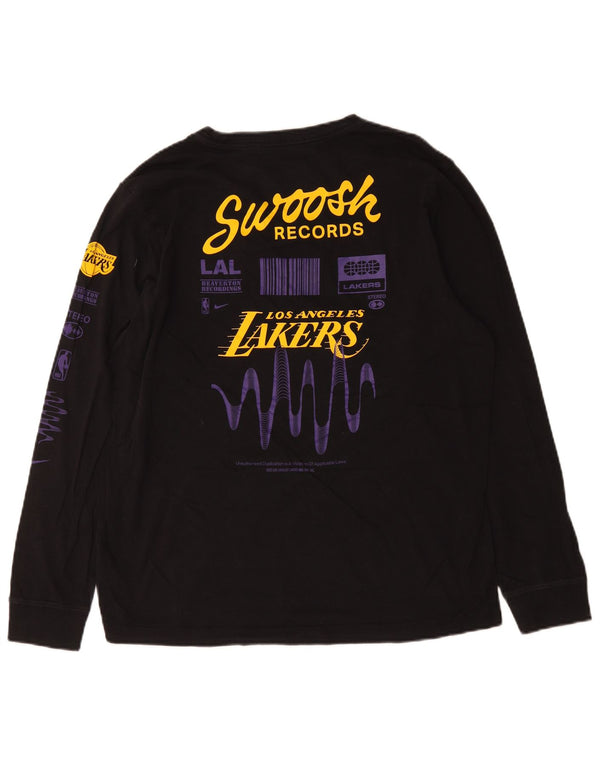 Nike Los Angeles Lakers Graphic Top manga larga algodón negro grande para hombre