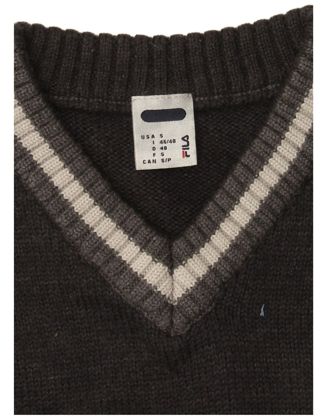 Fila Jersey con cuello en V para hombre, talla pequeña, gris