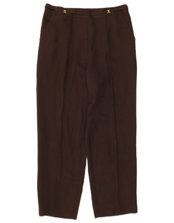 Marks & Spencer Pantalones informales cónicos para mujer UK 12 Medium W30 L26 Marrón