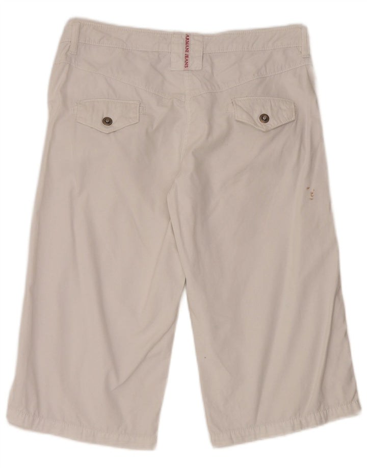 Bermudas Armani Mujer W28 Algodón Blanco Mediano