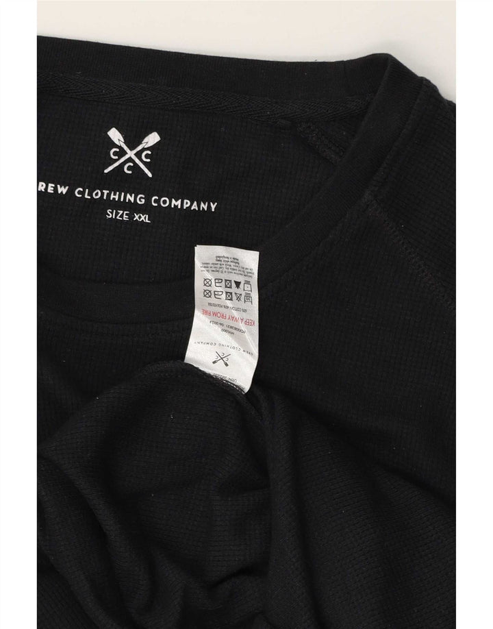 Crew Clothing Camiseta para hombre de manga larga 2XL Algodón negro