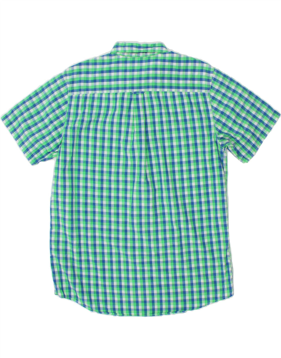 CHAPS Mens Easy Care Short Sleeve Shirt Large Green Check Cotton Vintage Chaps and Second-Hand Chaps from Messina Hembry 