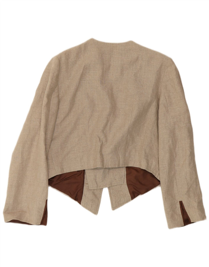 VINTAGE Womens Bolero Jacket UK 14 Large Beige
