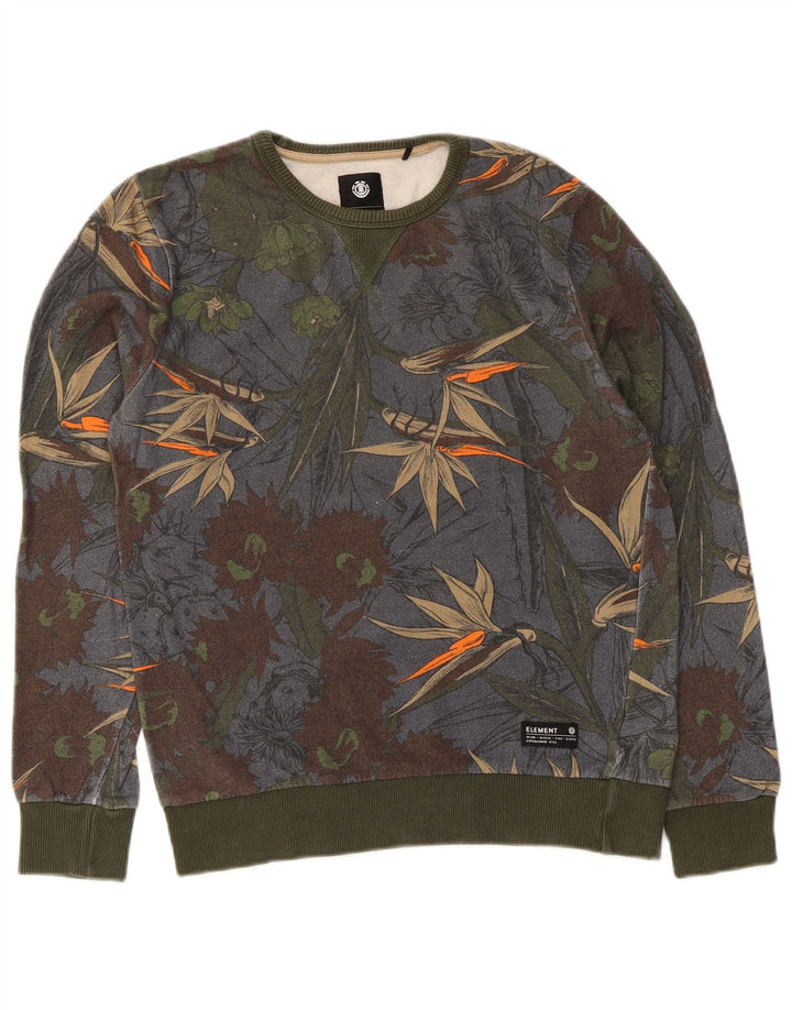 Element - Sudadera para mujer, talla 40, talla pequeña, algodón floral multicolor