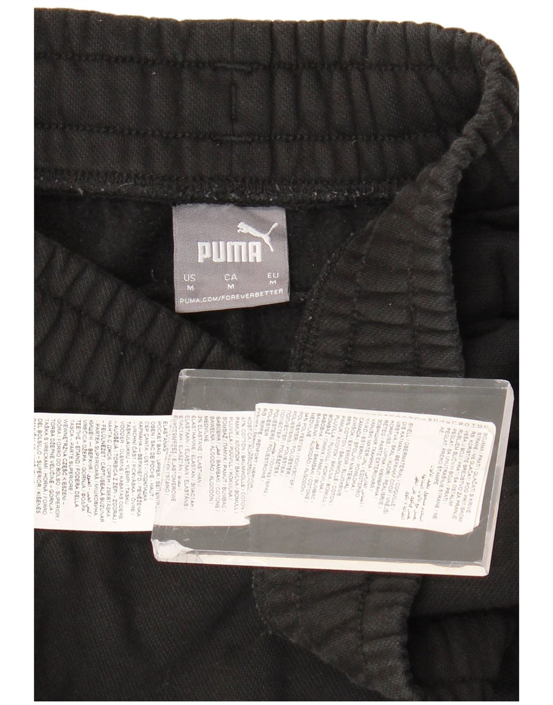 PUMA Pantalón de chándal con gráfico para hombre Joggers Medium Black Cotton