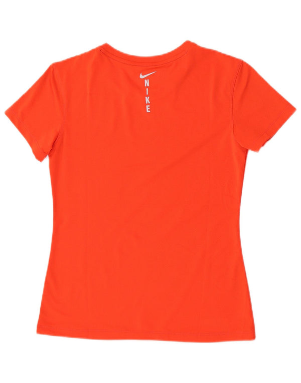 Nike Mujer Dri Fit Graphic Camiseta Top UK 40 Grande Naranja Poliéster