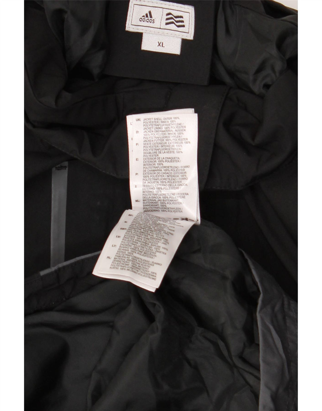 ADIDAS Chaqueta cortavientos gráfica para hombre UK 42 XL Bloque de color negro