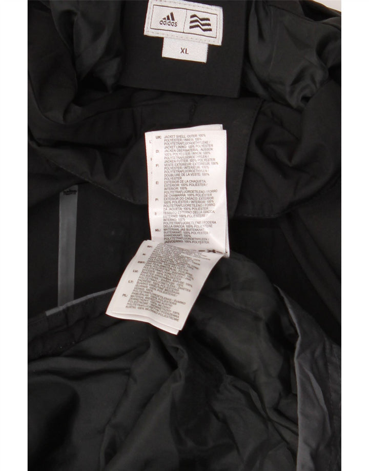 ADIDAS Chaqueta cortavientos gráfica para hombre UK 42 XL Bloque de color negro