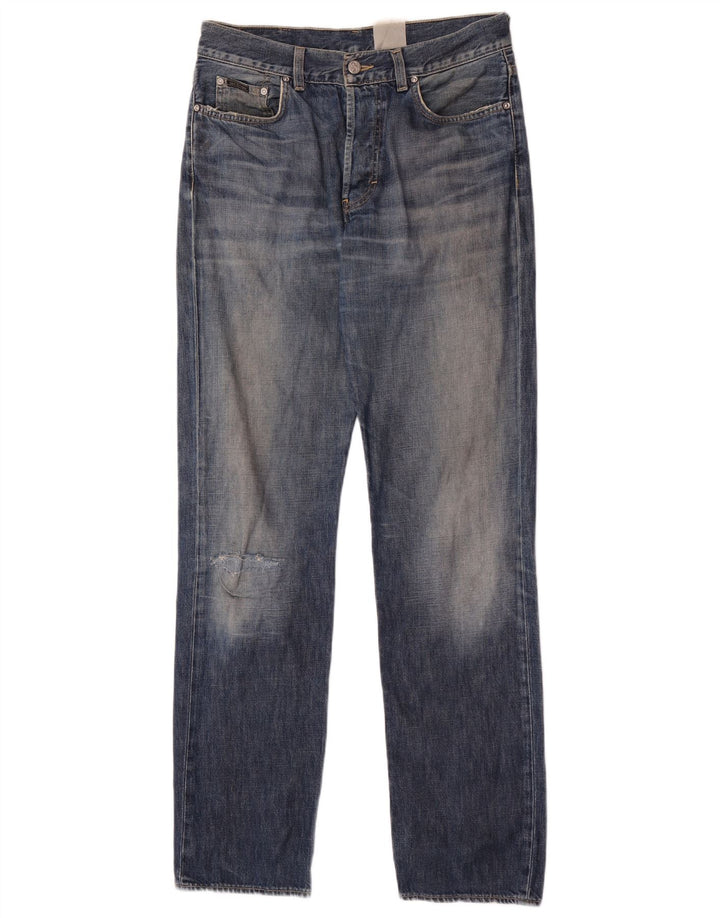 Calvin Klein Jeans rectos desgastados para hombre W32 L34 Azul