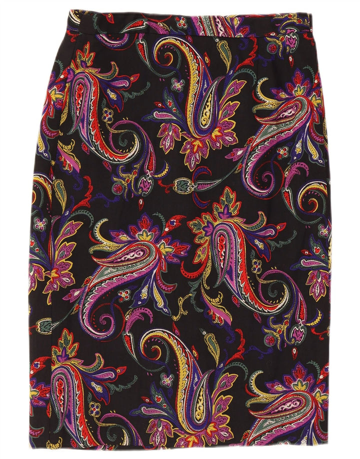 Falda lápiz vintage para mujer W30 Paisley multicolor medio