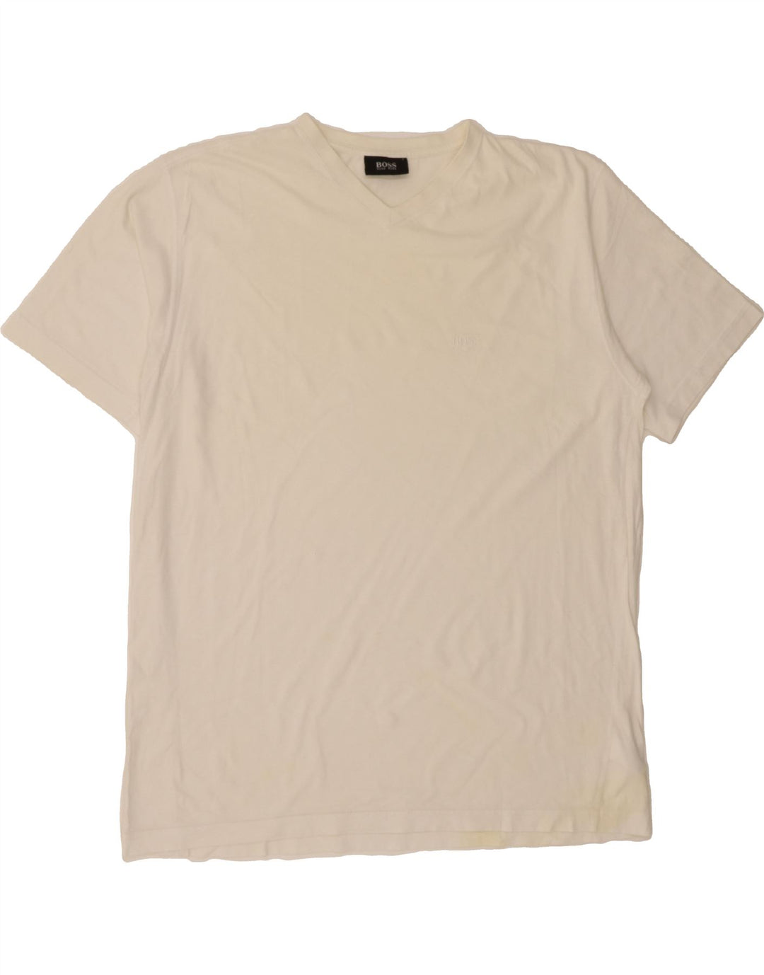 HUGO BOSS Mens T-Shirt Top XL White Cotton Vintage Hugo Boss and Second-Hand Hugo Boss from Messina Hembry 