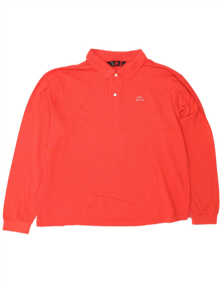 KAPPA Polo de manga larga para hombre 3XL Algodón rojo