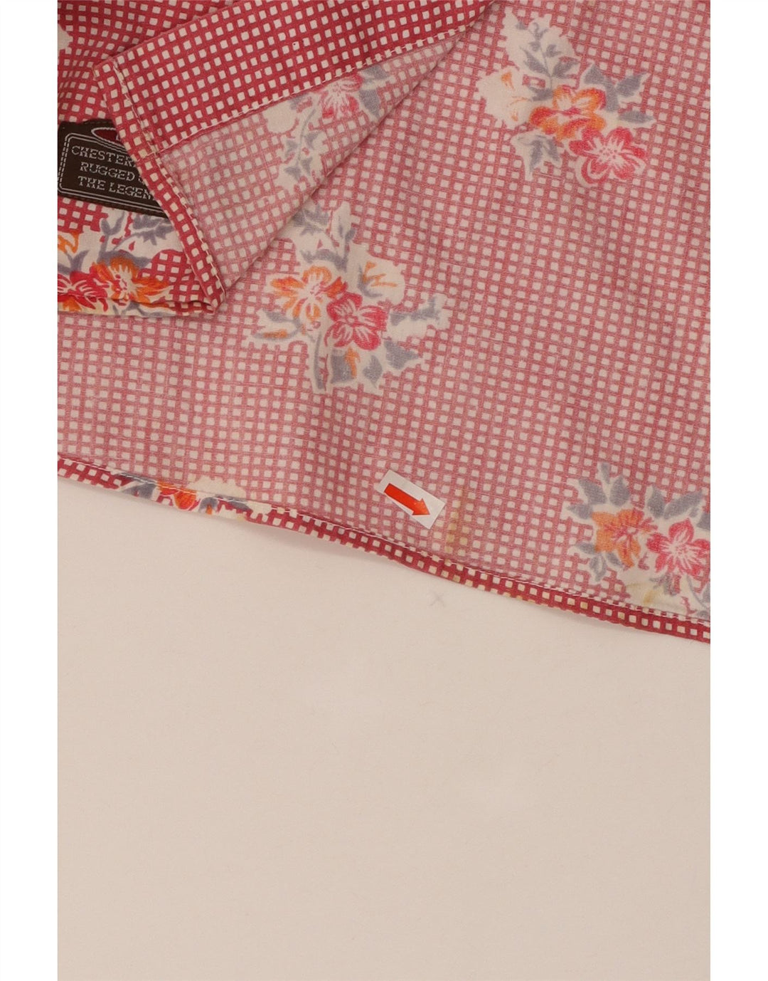 Camisa Chesterfield para hombre XL Algodón floral rojo