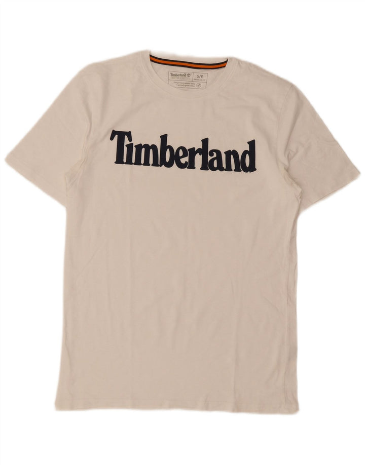 Timberland Camiseta con gráfico de ajuste regular para hombre Top Small White Cotton