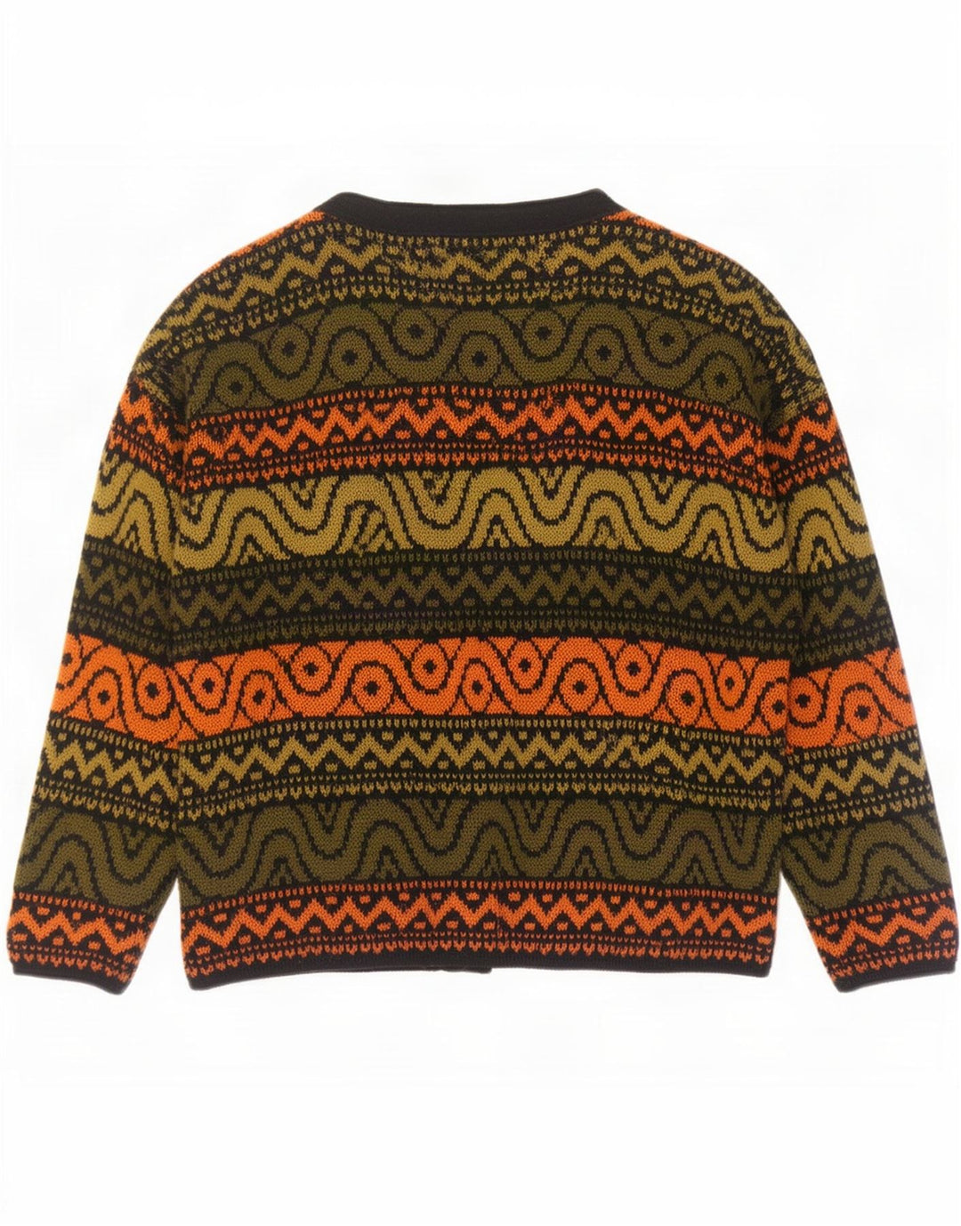 Vintage mujer oversized Cardigan suéter Reino Unido 18 XL multicolor geométrico