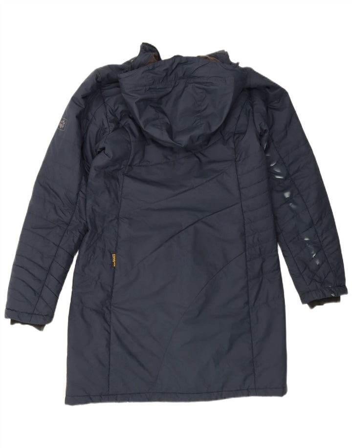 Jack Wolfskin Abrigo acolchado con capucha para hombre UK 12/14 Medio Azul marino Poliéster