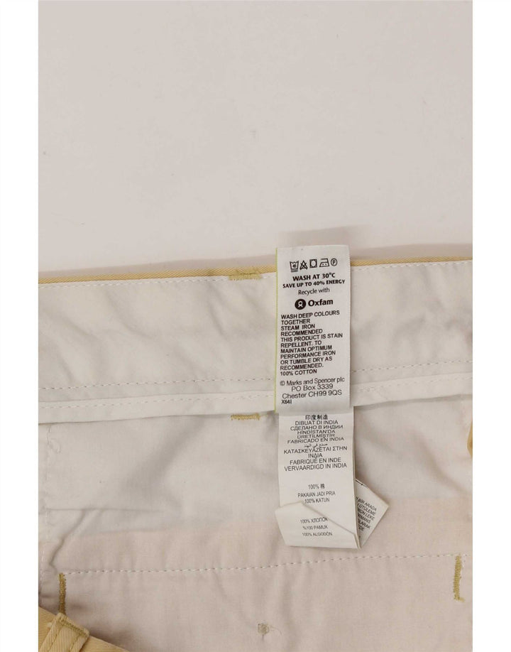 Marks & Spencer Pantalones cortos chinos para hombre W36 Algodón amarillo grande
