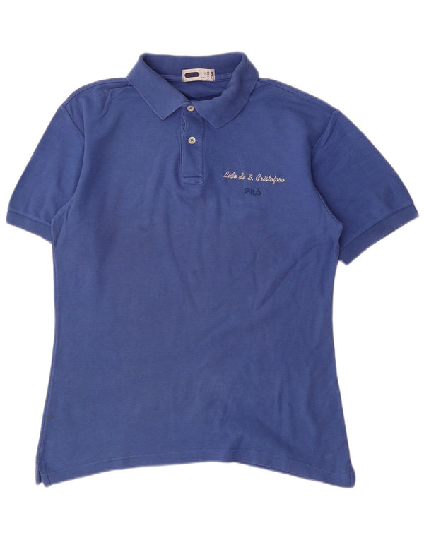 Fila Mens Polo Shirt IT 44 XS Blue Cotton