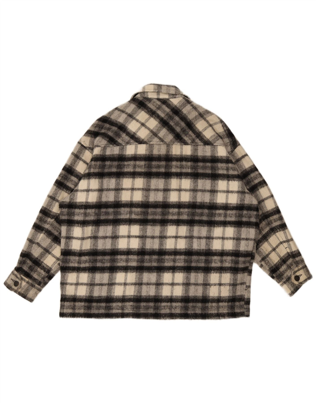 Zara Mujer Camisa Sobrecamisa De Franela Extragrande UK 10 Small Black Check