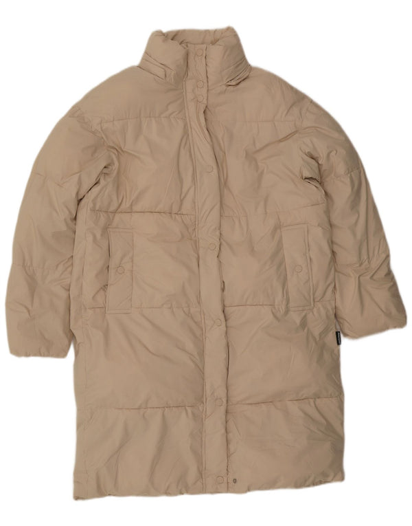 ZARA Mujer Abrigo Acolchado Extragrande UK 6 XS Poliéster Beige