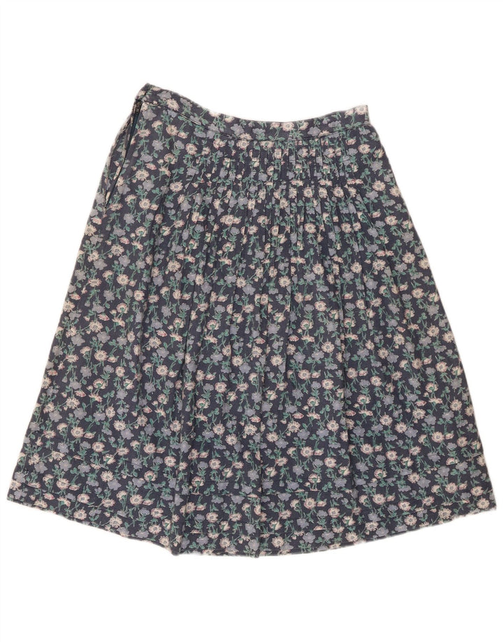 Vintage mujer A-Line falda W28 azul medio floral