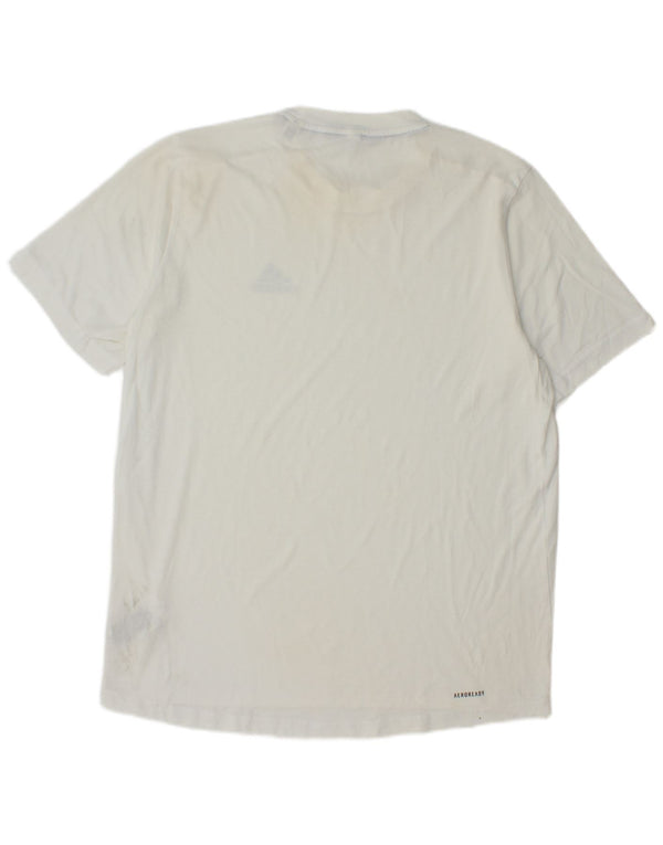 Adidas Hombre Aeroready Camiseta Top Medio Blanco Poliéster