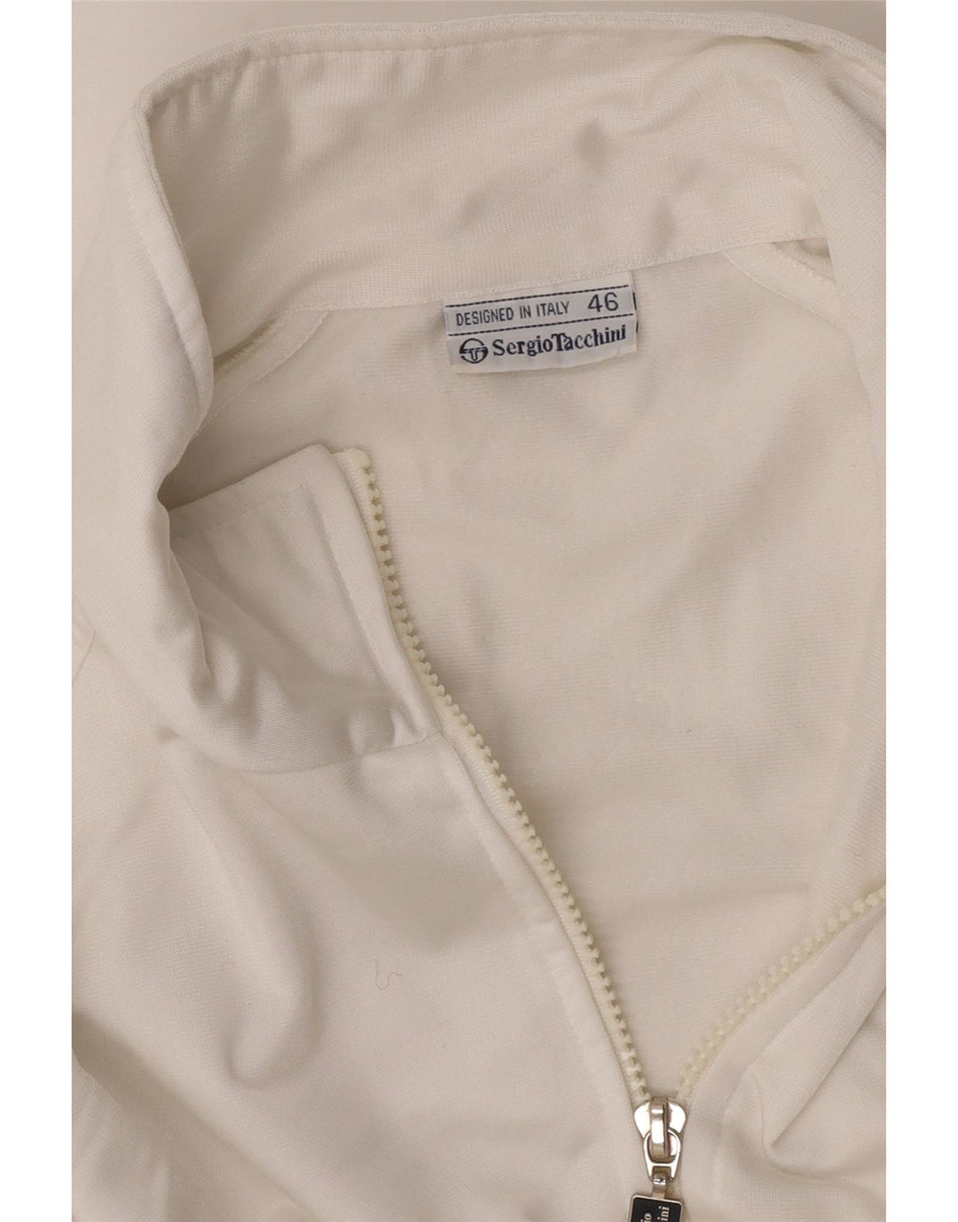 Sergio Tacchini Chaqueta de chándal holgada para hombre IT 46 Small White