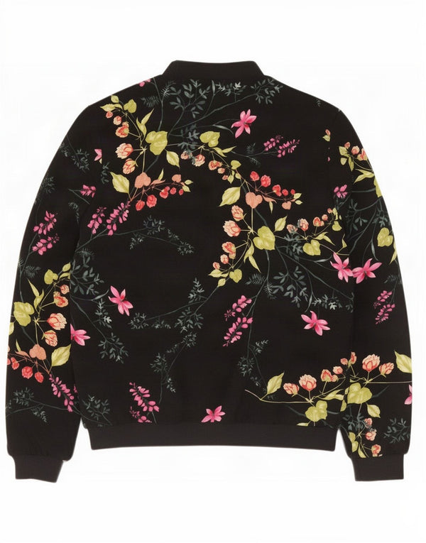 Marks & Spencer Chaqueta Bomber Extragrande para Mujer UK 10 Small Black Floral