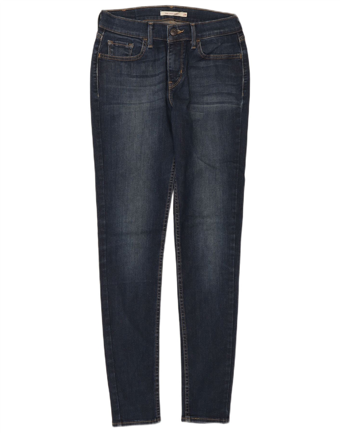 LEVI'S Vaqueros súper ajustados 710 para mujer W28 L30 Algodón azul marino